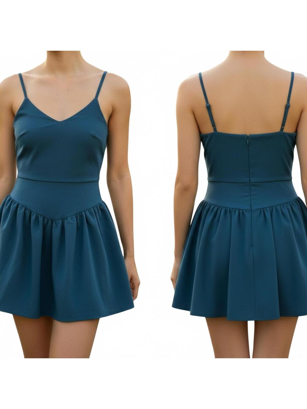 Joy Lab Teal Blue Mini Dress Sleeveless V Neck Casual Party